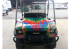 Golf cart  wrap designed by Custom Graphics and Signs