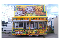 Full food trailer wrap designed by Custom Graphics and Signs