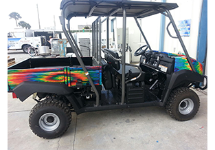 Golf cart wrap by Custom Graphics and Signs