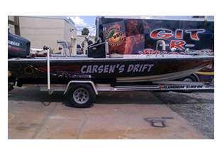Marine wrap designed by Custom Graphics and Signs